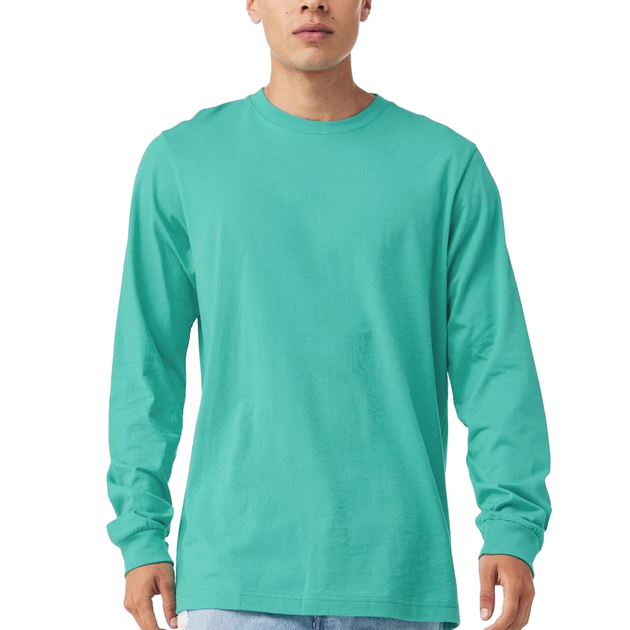 Bella + Canvas Long Sleeve T-Shirt, Men’s Heavy Cotton Jersey Tee.